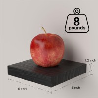 Popishelves Small Floating Shelves For Wall 6 Inch Mini Square Black Shelves For Bedroom Living Room Bathroom Kitchen Offi