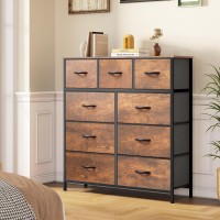 Dwvo Dresser With 9 Drawers Fabric Storage Tower Organizer Unit For Living Room Hallway Sturdy Steel Frame Wooden Top E