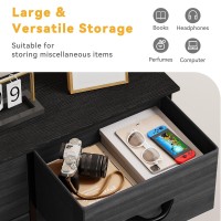 Dwvo 10 Drawer Dresser Fabric Storage Tower Organizer Unit For Living Room Hallway Closets Sturdy Steel Frame Wooden Top