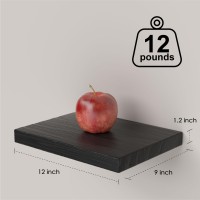 Popishelves Small Floating Shelves For Wall 12 X 9 Inch Black Shelves For Bedroom Living Room Bathroom Kitchen Office Deco