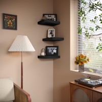 Popishelves Small Floating Shelves For Wall 12 X 9 Inch Black Shelves For Bedroom Living Room Bathroom Kitchen Office Deco