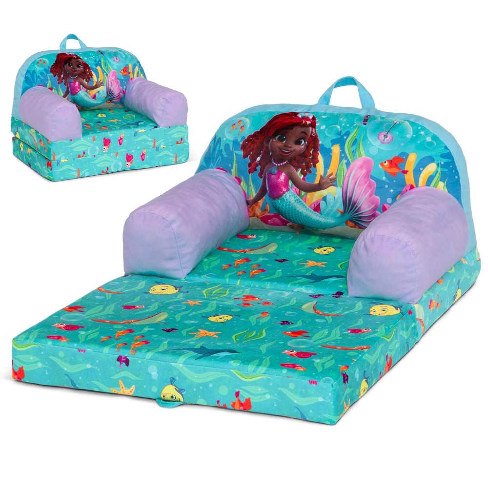 Delta Children Cozee Buddy Flipout Kids Chair Disney Juniors Ariel