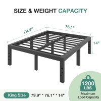 Novilla Bed Frame King Size 14 Inch Simplicity Metal Platform King Size Bed Frame With Underbed Storage No Box Spring Needed