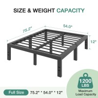 Novilla Bed Frame Full Size 12 Inch Simplicity Metal Platform Full Size Bed Frame With Underbed Storage No Box Spring Needed