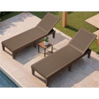 Greesum Outdoor Chaise Lounge Chairs Set Of 2 With 5Position Adjustable Backrest Waterproof Pe Sun Loungers For Garden Pool Be