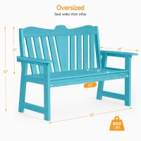 Onbrill Outdoor Bench 2Person Weatherproof Garden Bench With Wide Armrests And Backrest Allweather Patio Bench Will Not Rot