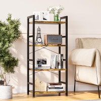 Numenn 4 Tier Slim Bookshelf Tall Bookcase Shelf Storage Organizer Modern Book Shelf For Bedroom Living Room And Home Office