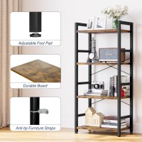 Numenn 4 Tier Slim Bookshelf Tall Bookcase Shelf Storage Organizer Modern Book Shelf For Bedroom Living Room And Home Office