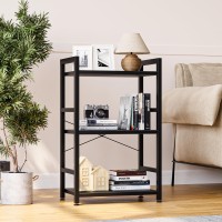 Numenn 3 Tier Slim Bookshelf Bookcase Shelf Storage Organizer Modern Book Shelf For Bedroom Living Room And Home Office Blac