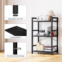 Numenn 3 Tier Slim Bookshelf Bookcase Shelf Storage Organizer Modern Book Shelf For Bedroom Living Room And Home Office Blac