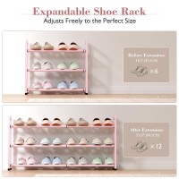 Bumusty 3Tier Expandable Shoe Rack For Closet 1833 Adjustable Shoe Rack For Small Space Small Shoe Organizer For Front Do