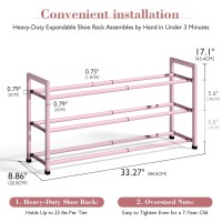 Bumusty 3Tier Expandable Shoe Rack For Closet 1833 Adjustable Shoe Rack For Small Space Small Shoe Organizer For Front Do