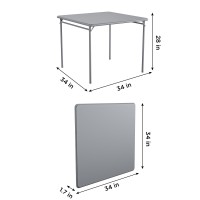 Cosco 34 Square Vinyl Tabletop Folding Table Gray