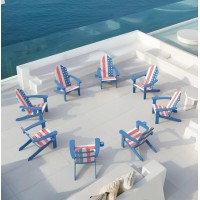 Lue Bona Hdps Adirondack Chairs Set Of 8 Adirondack Chairs With Cup Holder 350Lbs Modern Adirondack Chair Weather Resistant P