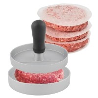 Momoxi Aluminum Burger Press Patty Maker With 200 Patty Papers Hamburger Patty Maker (Silvery)