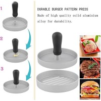 Momoxi Aluminum Burger Press Patty Maker With 200 Patty Papers Hamburger Patty Maker (Silvery)