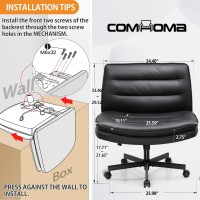 Comhoma Criss Cross Chair With Wheels Armless Wide Cross Legged Office Chair Mid Back Modern Home Office Desk Chair Swivel Adj