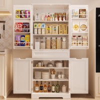 Gizoon 71 Kitchen Pantry Cabinet With Doors And Shelves Tall Stand Up Pantry Storage Cabinet With Drawer Large Food Pantry Sto