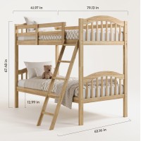 Storkcraft Long Horn Twinovertwin Bunk Bed Natural Greenguard Gold Certified Converts To 2 Individual Twin Beds