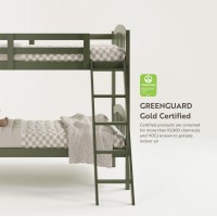 Storkcraft Long Horn Twinovertwin Bunk Bed Olive Greenguard Gold Certified Converts To 2 Individual Twin Beds