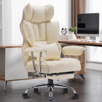 Efomao Desk Office Chair 400Lbs Big And Tall Office Chair Pu Leather Computer Chair Executive Office Chair With Leg Rest And