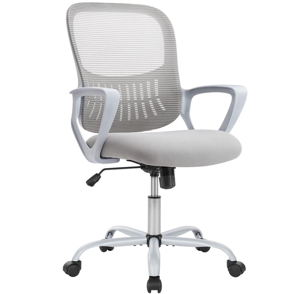 Office Chair Mid Back Computer Ergonomic Mesh Desk With Larger Seat Executive Height Adjustable Swivel Task With Lumbar Suppor