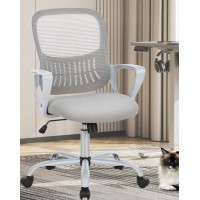 Office Chair Mid Back Computer Ergonomic Mesh Desk With Larger Seat Executive Height Adjustable Swivel Task With Lumbar Suppor