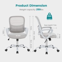 Office Chair Mid Back Computer Ergonomic Mesh Desk With Larger Seat Executive Height Adjustable Swivel Task With Lumbar Suppor