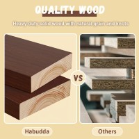 Habudda Floating Shelves Bathroom Wall Shelf For Rustic Home Decor Natural Wood Invisible Bracket 355 Inches 2 Pack