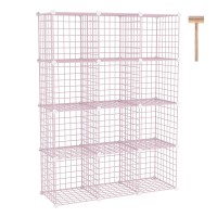 Cahome Wire Cube Storage 12 Cube Organizer Metal C Grids Modular Shelves Units Closet Organizer Ideal For Home Office L