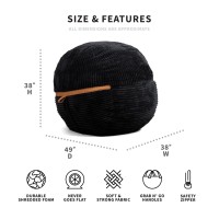 Big Joe Fuf Bean Bag Chair  Large  Black Licorice