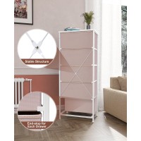 Crestlive Products Tall Dresser For Girls Bedroom Chest Of 5 Drawers Fabric Storage Tower Clothing Organizer For Bedroom Hal