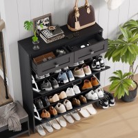 Shoe Storage Cabinet With 2 Flip Drawers 2 Drawers Shoe Cabinet Storage With Legs For Entryway Freestanding Shoes Organizer Ca