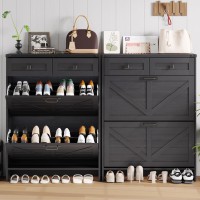 Shoe Storage Cabinet With 2 Flip Drawers 2 Drawers Shoe Cabinet Storage With Legs For Entryway Freestanding Shoes Organizer Ca