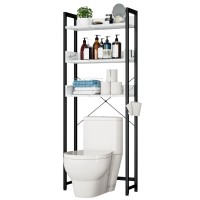 Otk Overthetoilet Storage 3 Tier Bathroom Organizer Shelf Freestanding Space Saver With Toilet Paper Holder Multifunctional