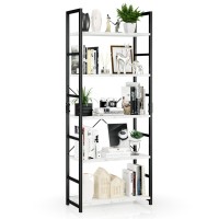 Numenn 5 Tier Bookshelf Tall Bookcase Shelf Storage Organizer Modern Book Shelf For Bedroom Living Room And Home Office Whit