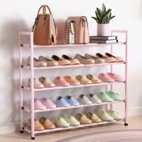 Bumusty 5Tier Expandable Shoe Rack For Closet 1833 Adjustable Shoe Rack For Small Space Small Shoe Organizer For Front Do