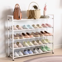 Bumusty 5Tier Expandable Shoe Rack For Closet 1833 Adjustable Shoe Rack For Small Space Small Shoe Organizer For Front Do