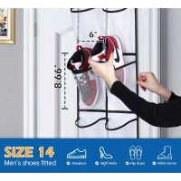 Misslo Narrow Over The Door Shoe Organizer 14 Large Pockets Door Shoe Hanger Hanging Shoe Rack For Closet Cruise Ship Essential