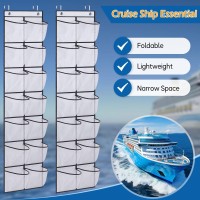 Misslo Narrow Over The Door Shoe Organizer 14 Large Pockets Door Shoe Hanger Hanging Shoe Rack For Closet Cruise Ship Essential