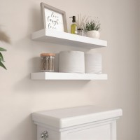 Boswillon White Floating Shelves Set Of 6 Wall Mounted Small Shelves For Room Modern Hanging Shelves For Wall Decor Display W