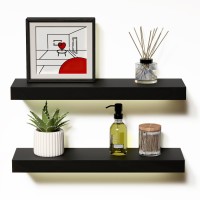 Boswillon 2 Set Black Floating Shelves