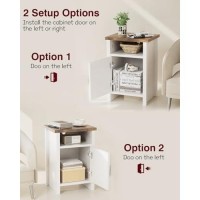 Yeshomy Farmhouse Modern Nightstand With Shelf And Barn Door Set Of 1 For Bedroom White