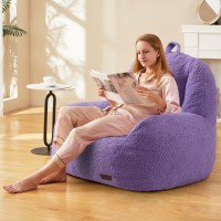 Homguava Bean Bag Chair Sherpa Bean Bag Lazy Sofa Beanbag Chairs For Adults With High Density Foam Filling Modern Accent Chairs