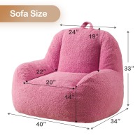 Homguava Bean Bag Chair Sherpa Bean Bag Lazy Sofa Beanbag Chairs For Adults With High Density Foam Filling Modern Accent Chairs