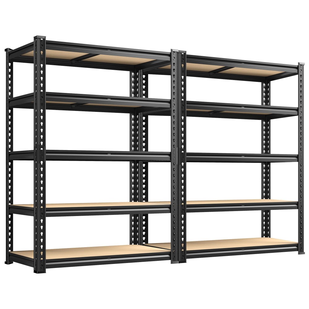 Reibii 2020Lbs Storage Shelves 5 Tier Garage Shelving Heavy Duty Adjustable Garage Shelves Utility Rack Shelf Shelving Units F