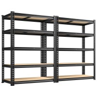 Reibii 2020Lbs Storage Shelves 5 Tier Garage Shelving Heavy Duty Adjustable Garage Shelves Utility Rack Shelf Shelving Units F