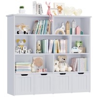 Finetones Toy Storage Organizer Large Toy Organizers And Storage With 4 Movable Drawers And 7 Storage Cubbies Toy Chest Shelf