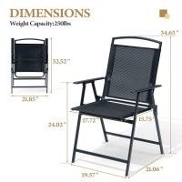 Crestlive Products Patio Folding Chairs Set Of 2 Outdoor Folding Chairs With Durable Rustresistant Frame And Breathable Textil