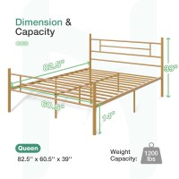 Novilla Queen Bed Frame With Headboard And Footboard 14 Inch Metal Platform Bed Frame With Under Bed Storage No Box Spring Nee